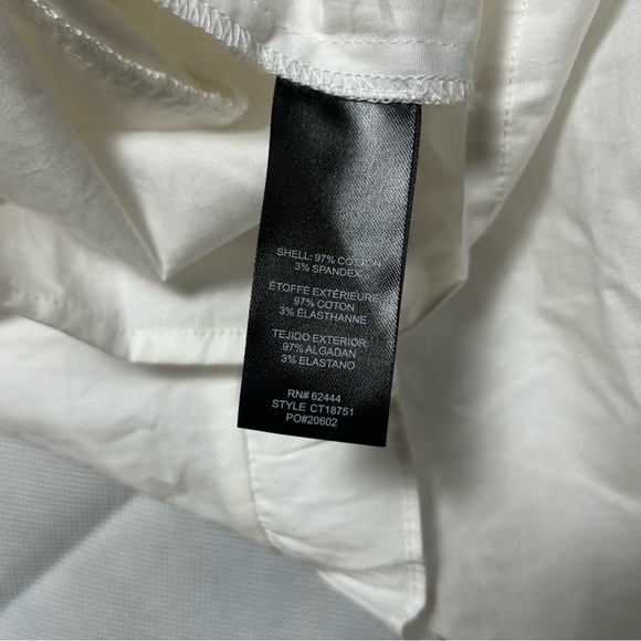 Nicole Miller white ruffle 3/4 sleeve much neck top NWT size small - Picture 2 of 6